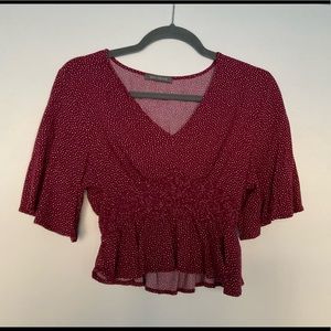 V-neck patterned blouse